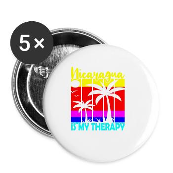 Nicaragua Is My Therapy - Buttons klein 25 mm (5er Pack) - Weiß - Vorne