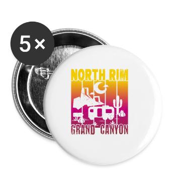 North Rim Grand Canyon Camping - Buttons small 1''/25 mm (5-pack) - white - Front
