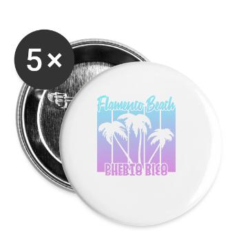 Flamenco Beach Porto Rico - Lot de 5 petits badges (25 mm) - blanc - Devant