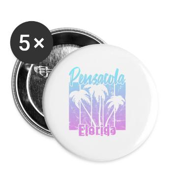 Pensacola Florida - Buttons small 1''/25 mm (5-pack) - white - Front