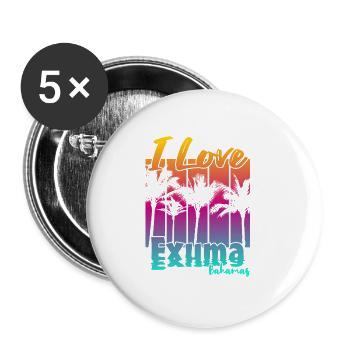 Ich liebe Exuma Bahamas - Buttons klein 25 mm (5er Pack) - Weiß - Vorne