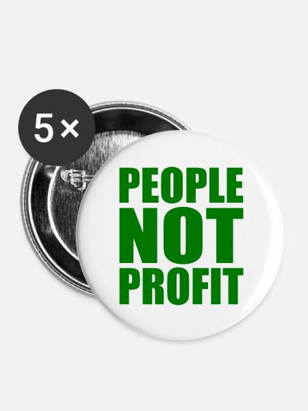 People not profit - Buttons klein 25 mm (5er Pack) - Weiß