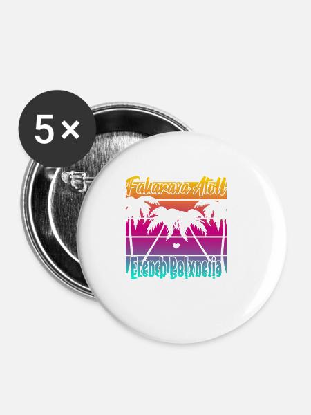 Fakarava Atoll French Polynesia - Buttons klein 25 mm (5er Pack) - Weiß