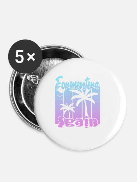 Formentera Spain - Buttons klein 25 mm (5er Pack) - Weiß