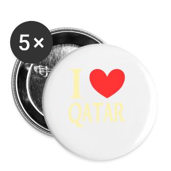 I love Qatar - Buttons small 1''/25 mm (5-pack) - white - Front