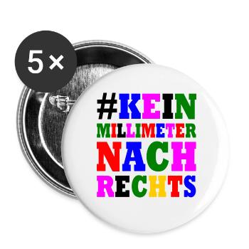 kein millimeter nach rechts - Buttons klein 25 mm (5er Pack) - Weiß - Vorne