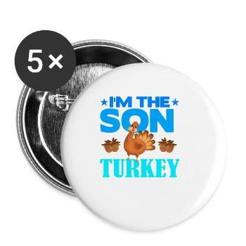 Je suis le fils de la Turquie - Lot de 5 petits badges (25 mm) - blanc - Devant