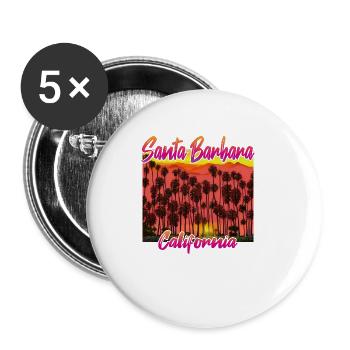 Santa Barbara California - Buttons klein 25 mm (5er Pack) - Weiß - Vorne