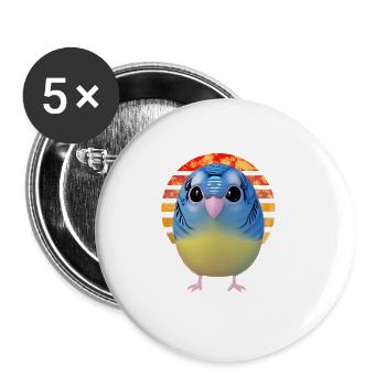 Vögel beobachten Vogel - Buttons klein 25 mm (5er Pack) - Weiß - Vorne
