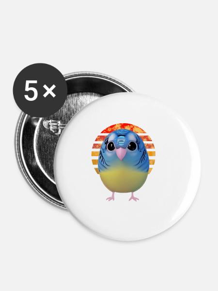 Vögel beobachten Vogel - Buttons klein 25 mm (5er Pack) - Weiß