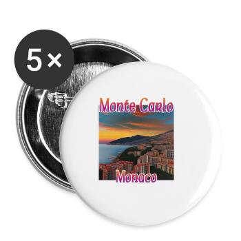 Monte Carlo Sunset - Buttons small 1''/25 mm (5-pack) - white - Front