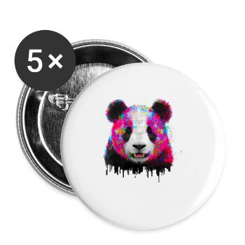 Color explosion Panda Bear - Buttons small 1''/25 mm (5-pack) - white - Front