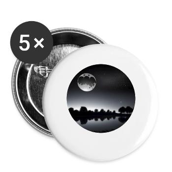 Mond - Buttons klein 25 mm (5er Pack) - Weiß - Vorne