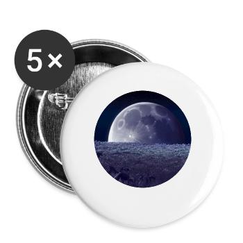 Mond - Buttons klein 25 mm (5er Pack) - Weiß - Vorne