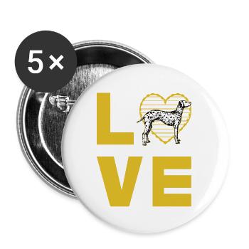 L’amour dalmate - Lot de 5 petits badges (25 mm) - blanc - Devant