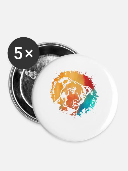 Pitbull - Buttons klein 25 mm (5er Pack) - Weiß