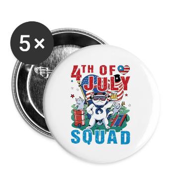 4th of july Squad - Buttons small 1''/25 mm (5-pack) - white - Front