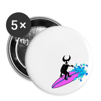 Surf_Demon - Buttons small 1''/25 mm (5-pack) - white - Front