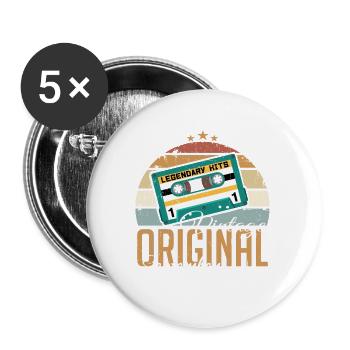 September 2021 geboren Vintage Geburtstag Retro - Buttons klein 25 mm (5er Pack) - Weiß - Vorne