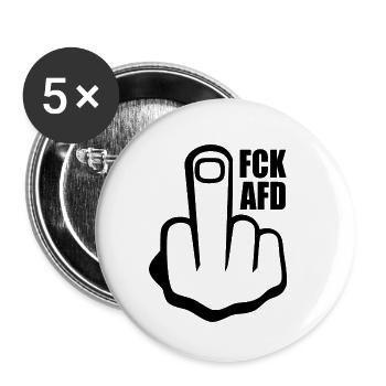 Fck afd Mittelfinger - Buttons klein 25 mm (5er Pack) - Weiß - Vorne