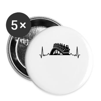 Amusement Park, Fair, Fairground, Funfair - Buttons small 1''/25 mm (5-pack) - white - Front