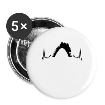 Amusement parks, fairground, funfair - Buttons small 1''/25 mm (5-pack) - white - Front