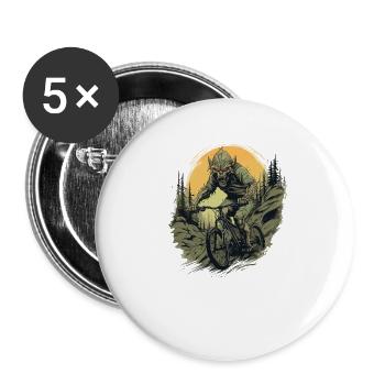 MTB Mountainbike Fahrrad BMX El-Chupacabra - Buttons klein 25 mm (5er Pack) - Weiß - Vorne