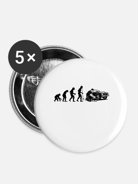 Mechatroniker Auto-Schrauber Elektriker - Buttons klein 25 mm (5er Pack) - Weiß