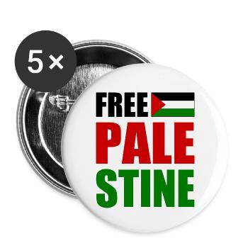 Free palestine - Buttons small 1''/25 mm (5-pack) - white - Front