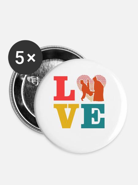 Aikido-Liebe - Buttons klein 25 mm (5er Pack) - Weiß