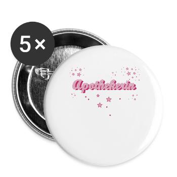Apotheke Abschluss-Geschenk Apothekerin - Buttons klein 25 mm (5er Pack) - Weiß - Vorne