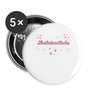 KFZ-Schrauber Abschluss-Geschenk Mechatronikerin - Buttons klein 25 mm (5er Pack) - Weiß - Vorne
