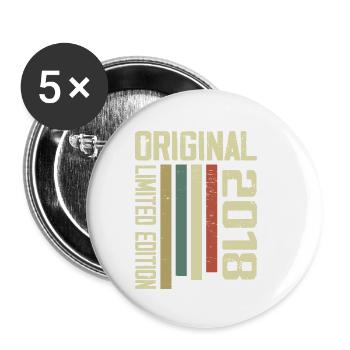 Retro 2018 Vintage 1995 6th Anniversary Gift - Buttons small 1''/25 mm (5-pack) - white - Front