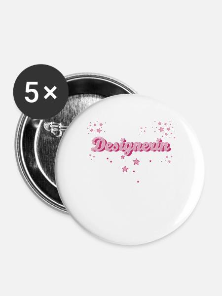 Illustrator Abschluss-Geschenk Designerin - Buttons klein 25 mm (5er Pack) - Weiß