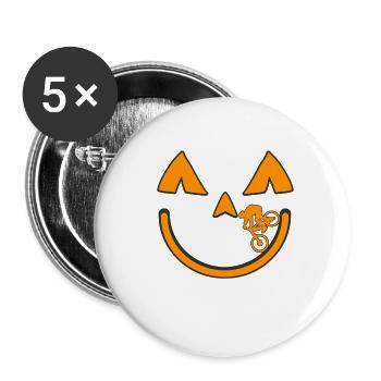 MTB Mountainbike Fahrrad BMX Halloween - Buttons klein 25 mm (5er Pack) - Weiß - Vorne