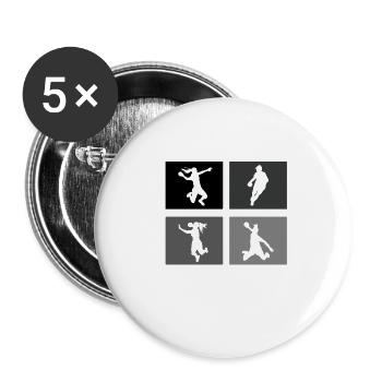 Handballspielerin Handball-Ball Handballer Frauen - Buttons klein 25 mm (5er Pack) - Weiß - Vorne