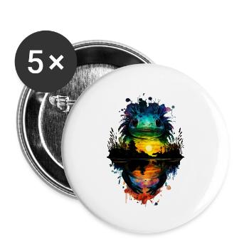 Axolotl - Buttons klein 25 mm (5er Pack) - Weiß - Vorne
