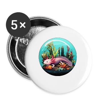 Axolotl - Buttons klein 25 mm (5er Pack) - Weiß - Vorne