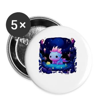 Axolotl - Buttons klein 25 mm (5er Pack) - Weiß - Vorne