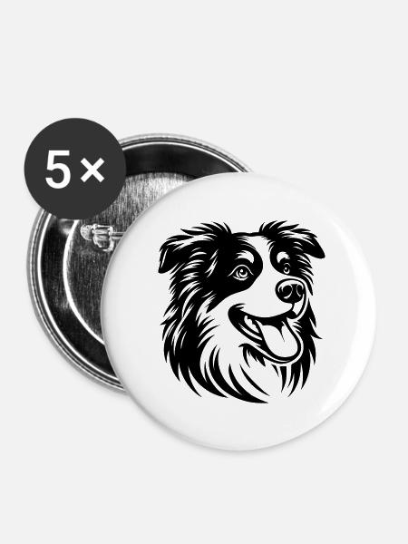 Aussie ❤ - Buttons klein 25 mm (5er Pack) - Weiß