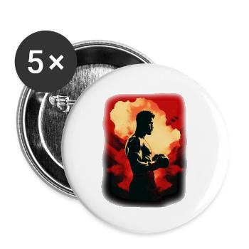 Boxen - Buttons klein 25 mm (5er Pack) - Weiß - Vorne