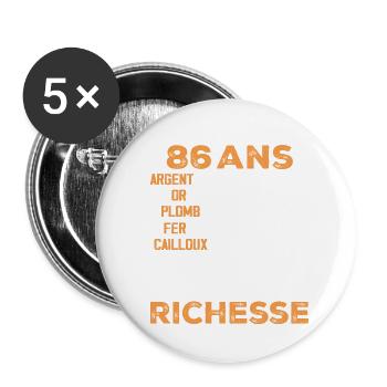 86 Jahre alt lustiges Geburtstagsgeschenk 86 Jahre altes Geschenk - Buttons klein 25 mm (5er Pack) - Weiß - Vorne