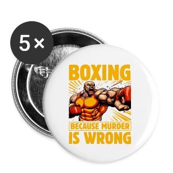 Boxing because murder is wrong - Buttons small 1''/25 mm (5-pack) - white - Front