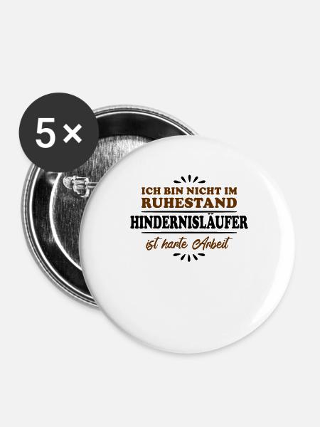 Ruhestand Rentner Pensioner Hindernislauf - Buttons klein 25 mm (5er Pack) - Weiß