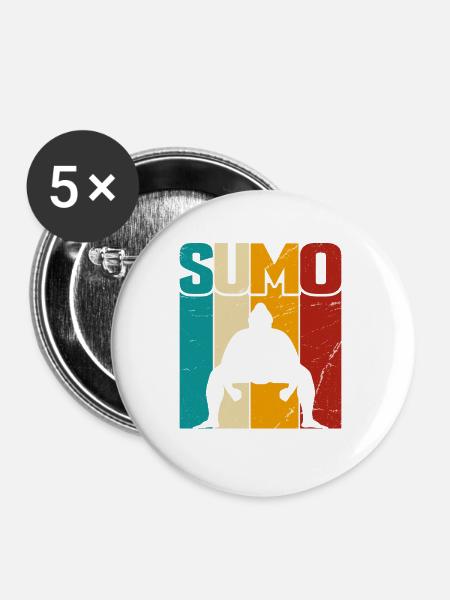 Sumo Retro - Buttons klein 25 mm (5er Pack) - Weiß
