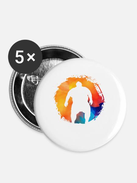 Sumo retro - Buttons klein 25 mm (5er Pack) - Weiß