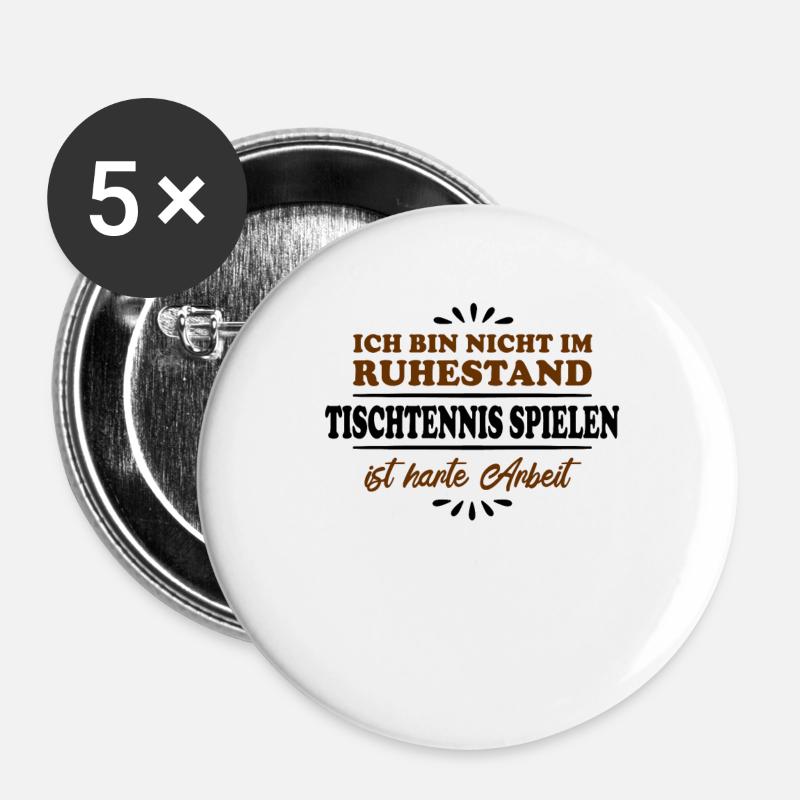 Retirement Pensioner Pensioner Table tennis - Buttons small 1''/25 mm (5-pack) - white