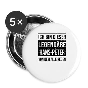 Je suis cette légende pour Hans-Peter - Lot de 5 petits badges (25 mm) - blanc - Devant