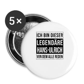 Je suis cette légende pour Hans-Ulrich - Lot de 5 petits badges (25 mm) - blanc - Devant