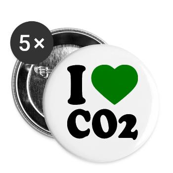 I love co2 - Lot de 5 petits badges (25 mm) - blanc - Devant